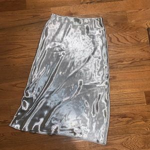 Silver midi skirt